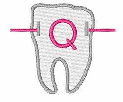 Braces Q - 4x4 brace quick stitch machine embroidery design for reusable tote bags