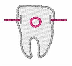 Braces Small o - 4x4 brace quick stitch machine embroidery design for Dental Bags