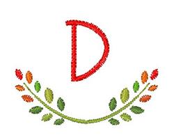 Branch Font D - 4x4 leaf quick stitch embroidery design for patchwork quilt blocks