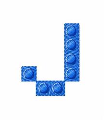 block quick stitch machine embroidery - Building Blocks J for reusable tote bags