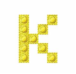 Building Blocks K - 4x4 block quick stitch embroidery design for kitchen tea towels