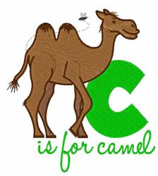 C Is For Camel - 4x4 camel detailed machine embroidery design for kitchen tea towels
