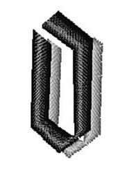 quick stitch font machine embroidery pattern - Calligraphy Shadow Font 0 for Anniversary Decorations