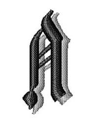 font quick stitch machine embroidery - Calligraphy Shadow Font A for reusable tote bags