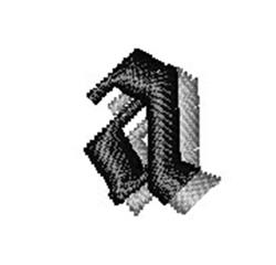 Calligraphy Shadow Font a - 4x4 font quick stitch embroidery design for decorative pillow covers