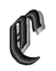 Calligraphy Shadow Font C - 4x4 font quick stitch embroidery design for reusable tote bags