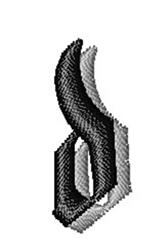 Calligraphy Shadow Font d - 4x4 font quick stitch embroidery design for decorative pillow covers