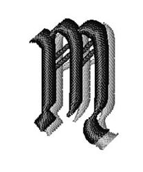 font quick stitch machine embroidery - Calligraphy Shadow Font M for kitchen tea towels
