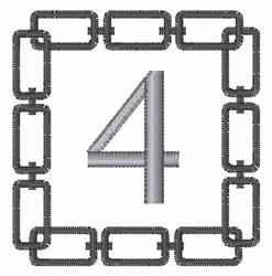 Chain Link Font 4 - 4x4 font quick stitch embroidery design for decorative pillow covers