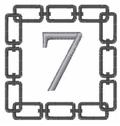 Chain Link Font 7 - 4x4 font quick stitch embroidery design for reusable tote bags