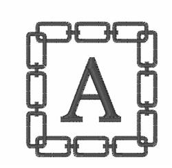 Chain Link Font A - 4x4 font quick stitch embroidery design for reusable tote bags