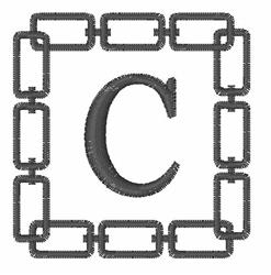 font quick stitch machine embroidery - Chain Link Font C perfect for kitchen tea towels