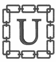 font quick stitch machine embroidery - Chain Link Font U perfect for kitchen tea towels