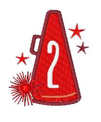 megaphone quick stitch machine embroidery - Cheer Megaphone 2 for patchwork quilt blocks