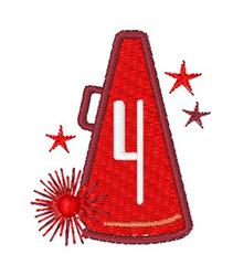 quick stitch megaphone machine embroidery pattern - Cheer Megaphone 4 for Event Decorations