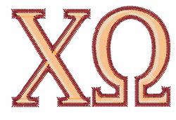 Chi Omega - 4x4 omega beginner-friendly embroidery design for patchwork quilt blocks