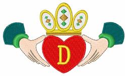 Claddagh Font D - 4x4 font beginner-friendly embroidery design for cute baby onesies