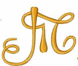 Classy Curls Font M - 4x4 font quick stitch embroidery design for decorative pillow covers