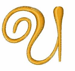 font quick stitch machine embroidery - Classy Curls Font U perfect for kitchen aprons