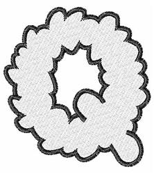 beginner-friendly font machine embroidery pattern - Cloud Font Q for Baby Blankets
