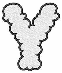 Cloud Font Y - 4x4 font beginner-friendly embroidery design for cute baby onesies