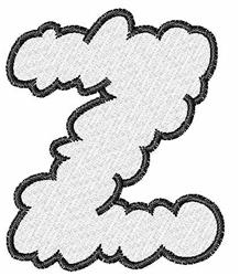 beginner-friendly font machine embroidery pattern - Cloud Font Z for reusable tote bags