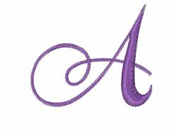 Curly Monogram Font A - 4x4 font quick stitch embroidery design for reusable tote bags