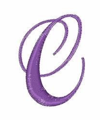 font quick stitch machine embroidery - Curly Monogram Font C for reusable tote bags