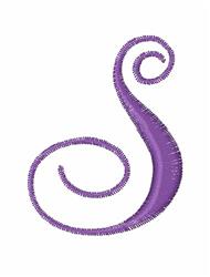 Curly Monogram Font S - 4x4 font quick stitch embroidery design for reusable tote bags