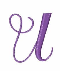 font quick stitch machine embroidery - Curly Monogram Font U for kitchen tea towels