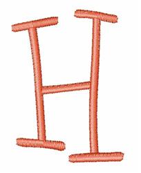 Curly Upper Case H - 4x4 case quick stitch machine embroidery design for Home Decor