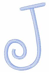 case quick stitch machine embroidery - Curly Upper Case J for reusable tote bags