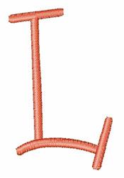quick stitch case machine embroidery pattern - Curly Upper Case L for reusable tote bags