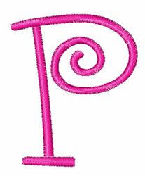 case quick stitch machine embroidery - Curly Upper Case P for decorative pillow covers