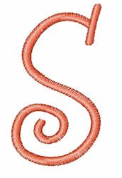 case quick stitch machine embroidery - Curly Upper Case S perfect for kitchen aprons