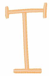Curly Upper Case T - 4x4 case quick stitch embroidery design for cute baby onesies