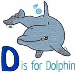 detailed dolphin machine embroidery pattern - D Is For Dolphin for reusable tote bags