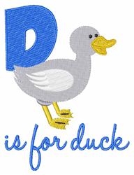 D Is For Duck - 5x7 bird detailed machine embroidery design for Kids T-Shirts