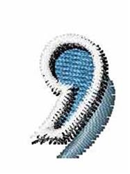 Deco Retro Font Comma - 4x4 comma quick stitch embroidery design for cute baby onesies