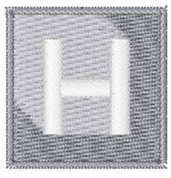 Deep Space Font H - 4x4 font quick stitch embroidery design for reusable tote bags