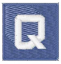 Deep Space Font Q - 4x4 font quick stitch embroidery design for patchwork quilt blocks