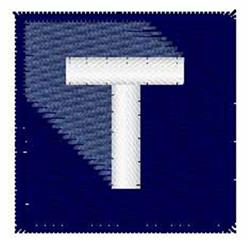 Deep Space Font T - 4x4 font quick stitch embroidery design for reusable tote bags