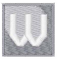Deep Space Font W - 4x4 font quick stitch embroidery design for patchwork quilt blocks