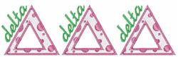 beginner-friendly delta machine embroidery pattern - Delta Delta Delta for reusable tote bags