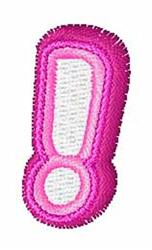 exclamation quick stitch machine embroidery - Donuts Font Exclamation for reusable tote bags