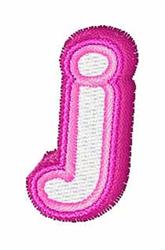 Donuts Font j - 4x4 font quick stitch embroidery design for decorative pillow covers