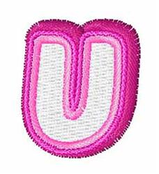Donuts Font U - 4x4 font quick stitch embroidery design for decorative pillow covers