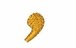 Embroidered Font Comma