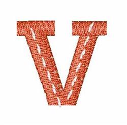 quick stitch font machine embroidery pattern - Embroidered Font v for Baby Blankets