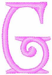 Enchanted Monogram G - 4x4 monogram quick stitch embroidery design for cute baby onesies